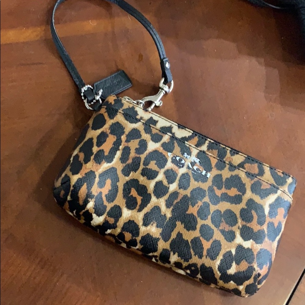 Leopard Coach Wristlet